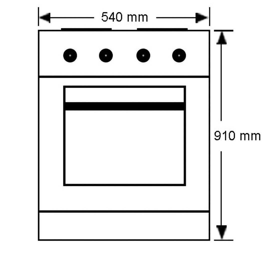 Chef-CFG504SBLP-54cm-Freestanding-LPG-Gas-OvenStove-dimension-high