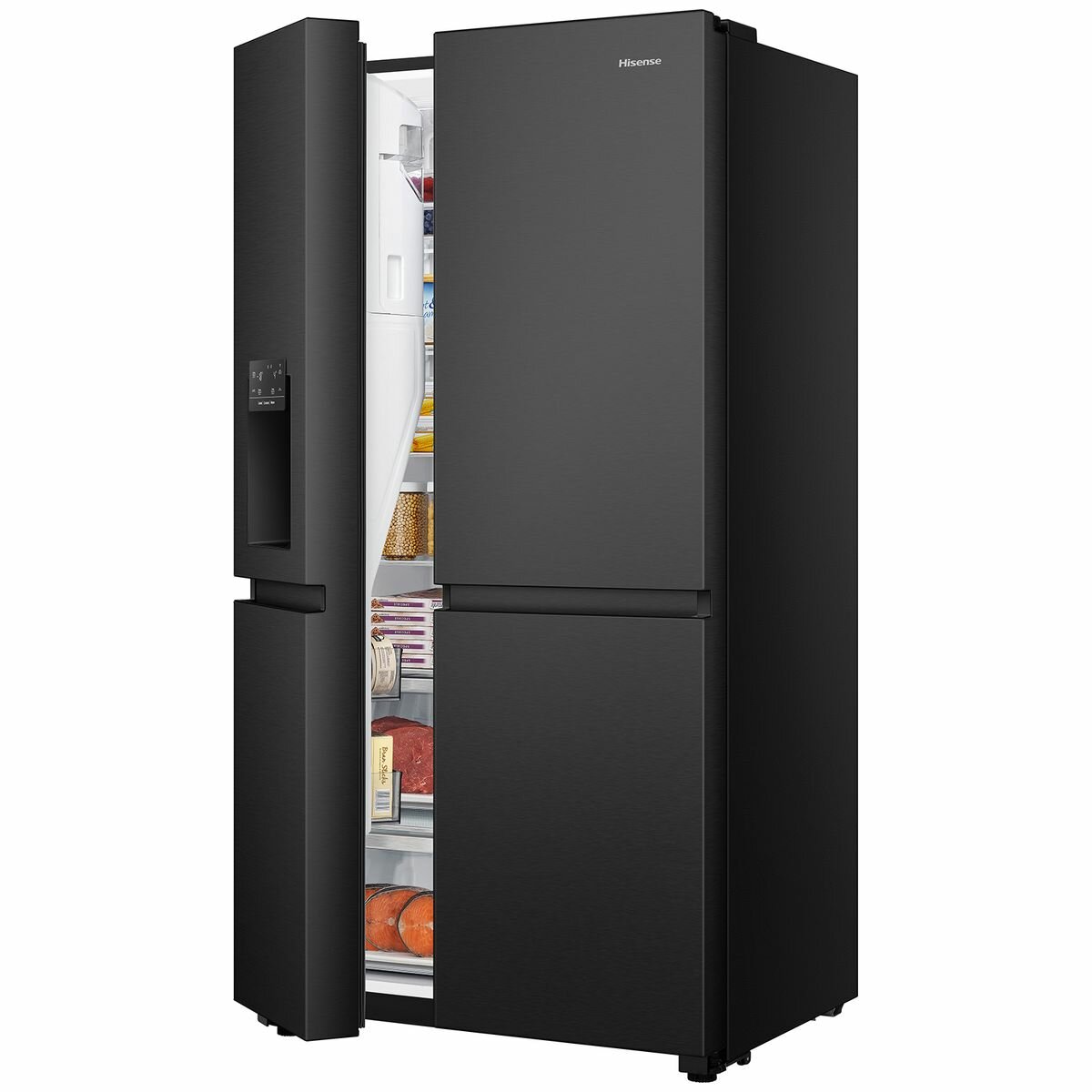Hisense 632L Side by Side Refrigerator Black Steel Model Number: HRSBS